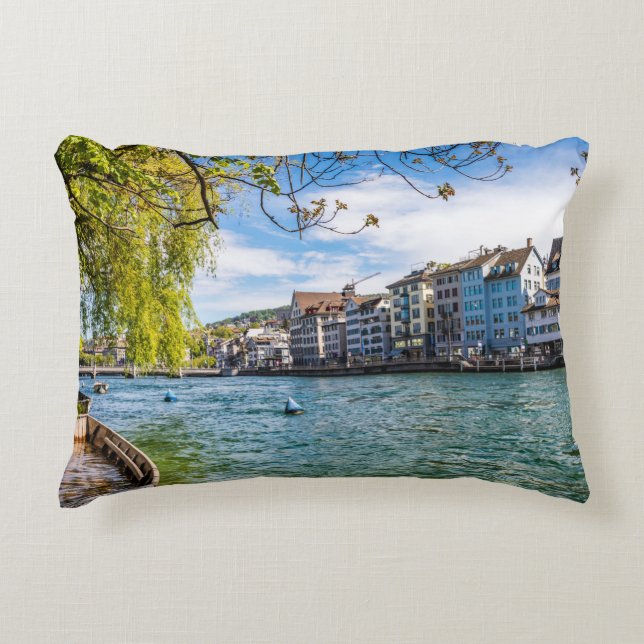 Cojín Decorativo El río Limmat, Zúrich (Anverso)
