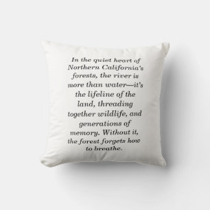Cojín Decorativo El río recuerda el bosque de California del Norte
