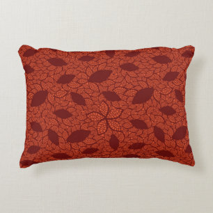 Cojín Decorativo El rojo deja el modelo en el naranja