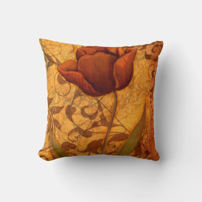 Cojín Decorativo El rojo florece II (Anverso)