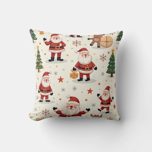Cojín Decorativo El Santa Claus y Rudolph adornaron la Navidad (Anverso)