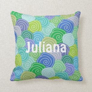 Cojín Decorativo El Seashell colorido personalizado remolina
