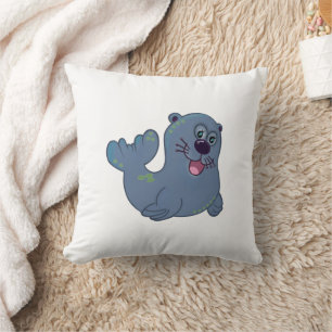 Cojín Decorativo El Sello de Tela En Zazzle Personaje Logo Mascota