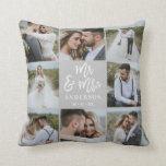Cojín Decorativo El Sr. y la Sra. multi boda regalo familiar<br><div class="desc">Fotografía múltiple Sr. y boda regalo familiar. boda ideal,  nuevo hogar,  aniversario,  cumpleaños o regalo de Navidades. Una manera divertida de mostrar todas tus hermosas fotografías.</div>