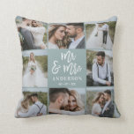 Cojín Decorativo El Sr. y la Sra. multi boda regalo familiar<br><div class="desc">Fotografía múltiple Sr. y boda regalo familiar. boda ideal,  nuevo hogar,  aniversario,  cumpleaños o regalo de Navidades. Una manera divertida de mostrar todas tus hermosas fotografías.</div>
