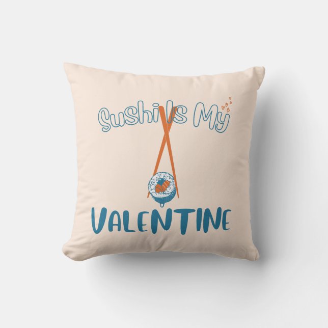 Cojín Decorativo El Sushi Es Mi Valentín (Anverso)
