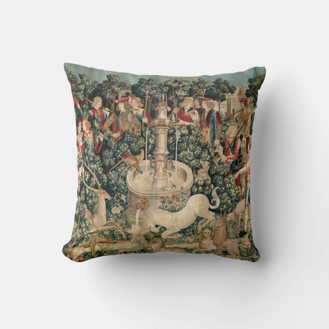 Cojín Decorativo El tapiz medieval de Unicornio (Anverso)