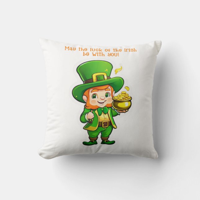 Cojín Decorativo El tesoro de Lucky Leprechaun (Anverso)