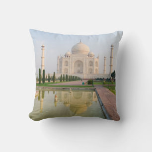 Cojín Decorativo El tranquilo y pacífico Taj Mahal al amanecer uno