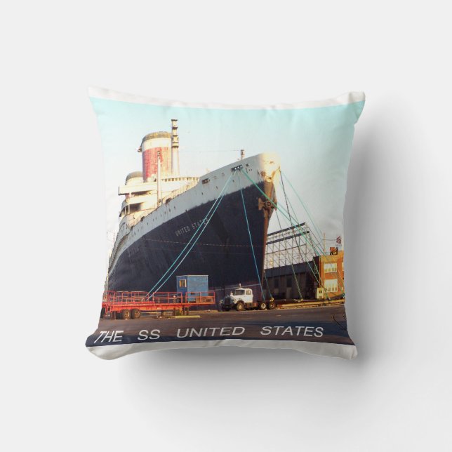 Cojín Decorativo El transatlántico estadounidense SS    (Anverso)
