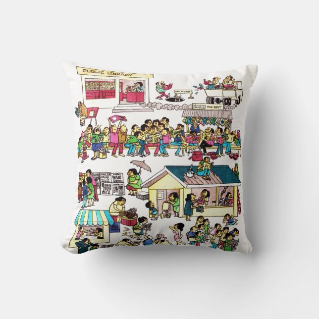 Cojín Decorativo El trozo de vida de Larry Alcala (Anverso)