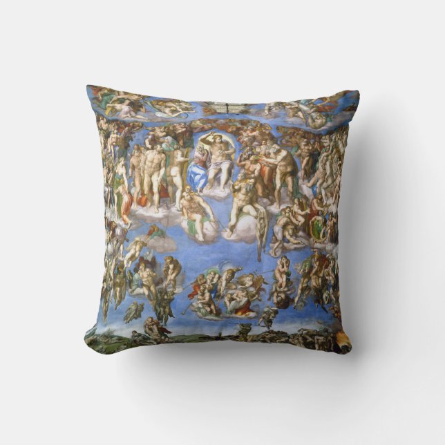 Cojín Decorativo El último juicio fresco de Michelangelo (Anverso)