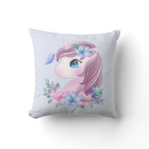 El unicornio de bebé, lindo y mágico, con ojos gra