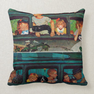 Cojín Decorativo El venir y el ir de Norman Rockwell