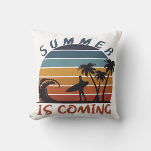 Cojín Decorativo El verano llega con rayas retro vintage