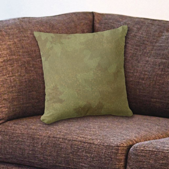 Cojín Decorativo El verde del otoño deja el damasco (Subido por el creador)