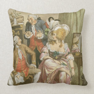 Cojín Decorativo El vestuario francés, grabado por P.W. Tomkins