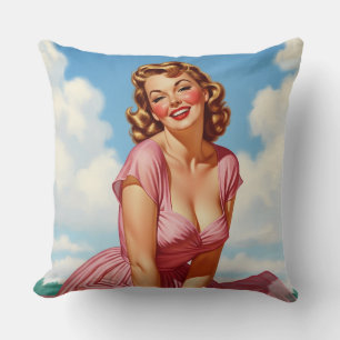 Cojín Decorativo El viejo glamur retro de Hollywood: la rubia de la