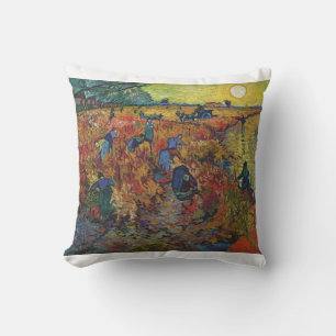 Cojín Decorativo El viñedo rojo 1888 por Vincent van Gogh