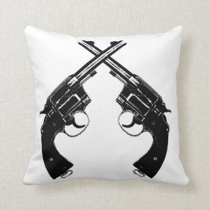 Cojín Decorativo El vintage antiguo cruzado de //de los revólveres