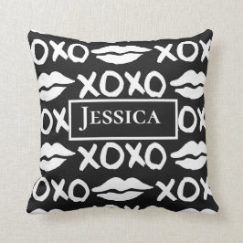 Cojín Decorativo El xoxo blanco y negro labia tu nombre