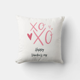 Cojín Decorativo El "XOXO" rosado de los corazones de San Valentín