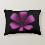 Cojín Decorativo Electric Purple Glossy Bloom Moody Dark Botanical<br><div class="desc">Illuminate your style with this electric purple glossy bloom. Featuring a vibrant magenta palette and high-shine digital finish, this floral illustration stands out with sharp, clean lines and a moody black background. Perfect for fans of modern botanical art, vaporwave aesthetics, and dark garden decor. This striking violet blossom is designed...</div>