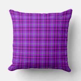 Cojín Decorativo Electric Violet and Fuchsia Plaid Purple Pink