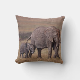 Cojín Decorativo Elefante africano con cría