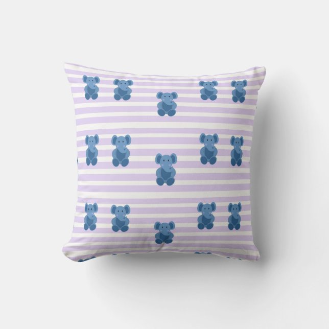 Cojín Decorativo elefante azul lindo (Anverso)