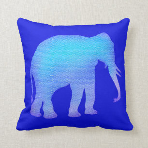 Cojín Decorativo Elefante azul mosaico