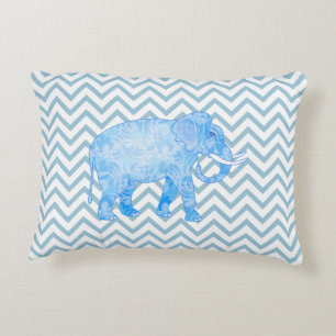 Cojín Decorativo Elefante azul patentado de Chevron