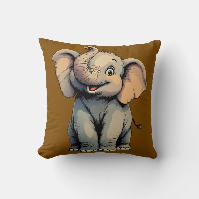 Cojín Decorativo Elefante Bebé Adorable (Anverso)