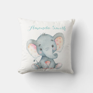 Cojín Decorativo Elefante Bebé Aqua Verde Turquesa