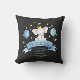 Cojín Decorativo elefante bebé con tiza negra ESTRELLAS Y GLOBOS