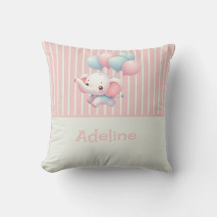 Cojín Decorativo Elefante bebé rosado y lindo
