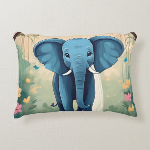 Cojín Decorativo Elefante Bebé Whimsical Azul,