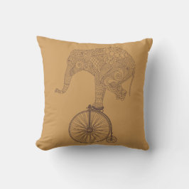 Cojín Decorativo Elefante Bicicleta Penny Farthing Equilibrio