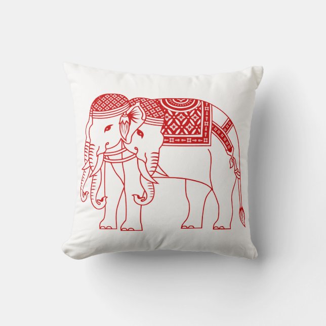 Cojín Decorativo Elefante blanco Erawan tailandés (Anverso)
