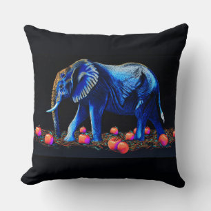 Cojín Decorativo Elefante Brillante y Manzanas Rojas