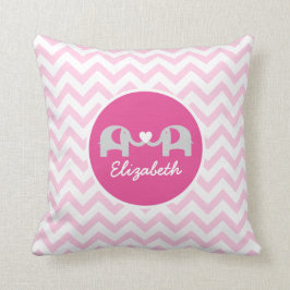 Cojín Decorativo Elefante Chevron Pink