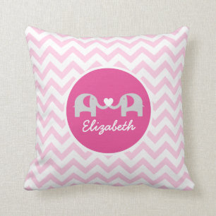 Cojín Decorativo Elefante Chevron Pink