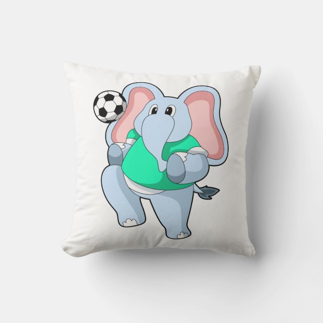 Cojín Decorativo Elefante como jugador de fútbol con Soccer.PNG (Anverso)