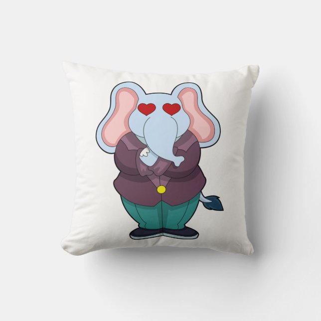 Cojín Decorativo Elefante como maduro con traje. PNG (Anverso)