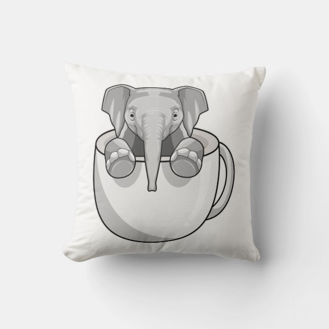 Cojín Decorativo Elefante con copa (Anverso)