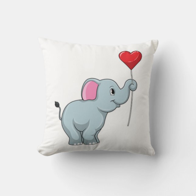 Cojín Decorativo Elefante con globo cardíaco (Anverso)