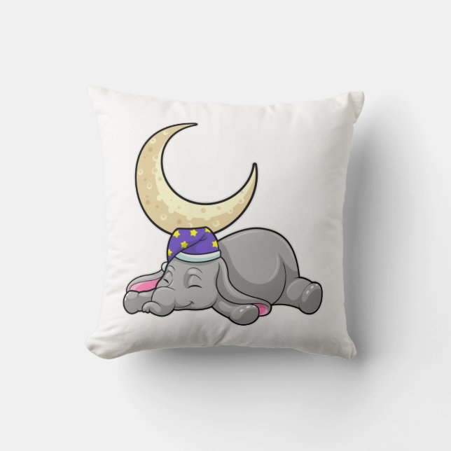 Cojín Decorativo Elefante con luna (Anverso)
