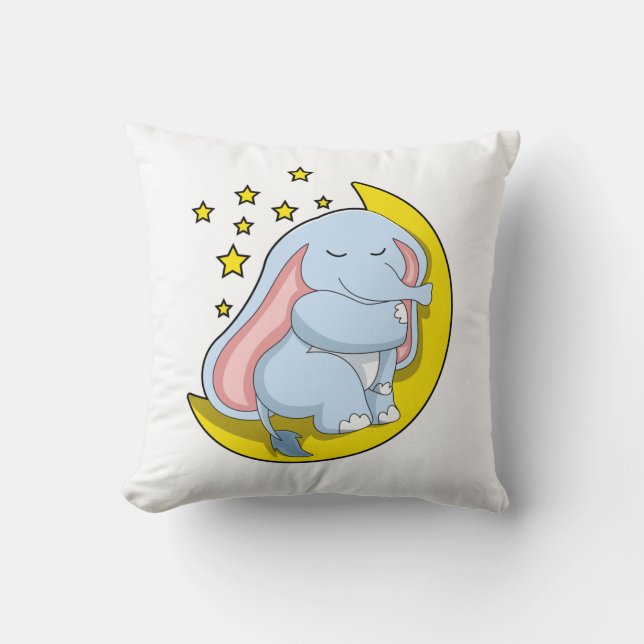 Cojín Decorativo Elefante con luna y estrellas (Anverso)