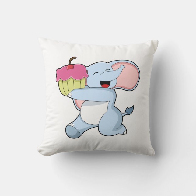 Cojín Decorativo Elefante con torta (Anverso)