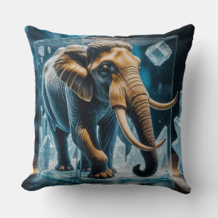 Cojín Decorativo Elefante congelado 3D en cubo de hielo congelado